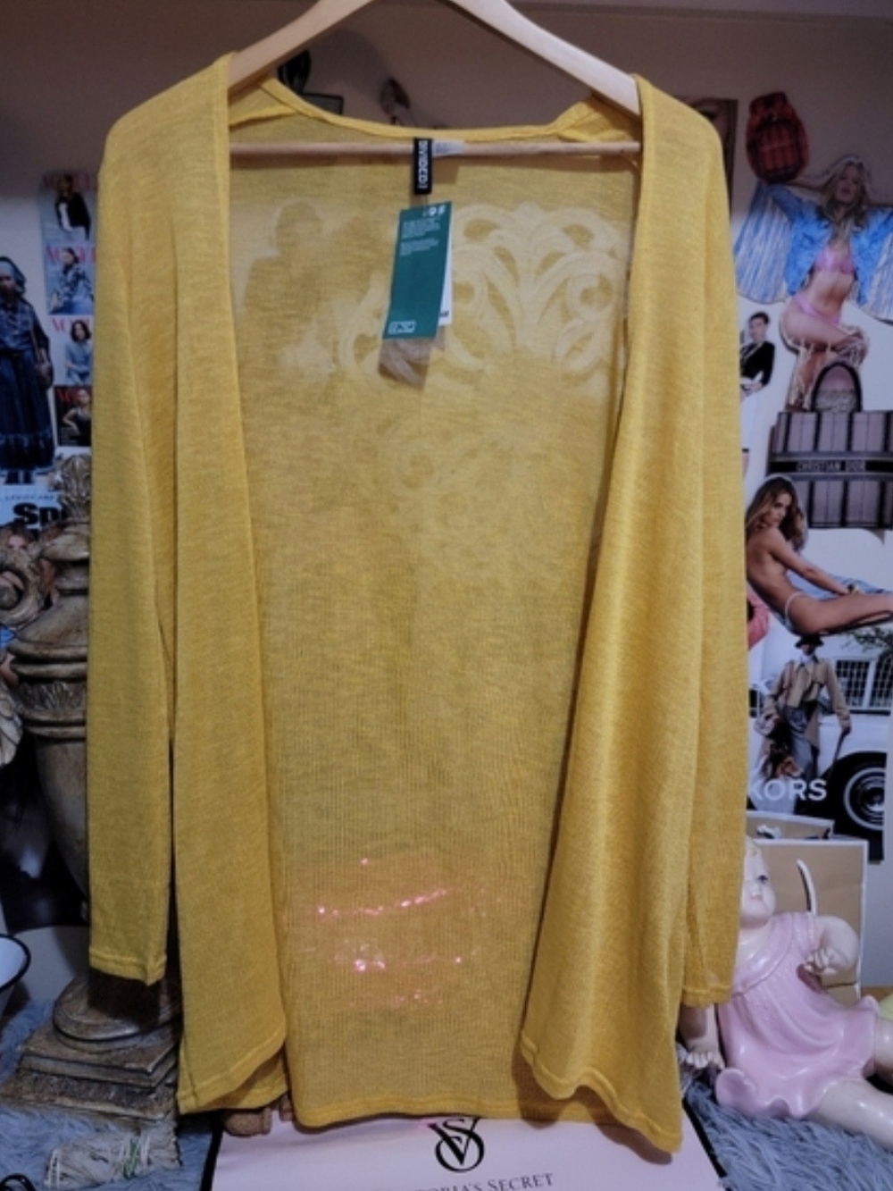 NWT H&M Mustard Yellow Open-Front Cardigan